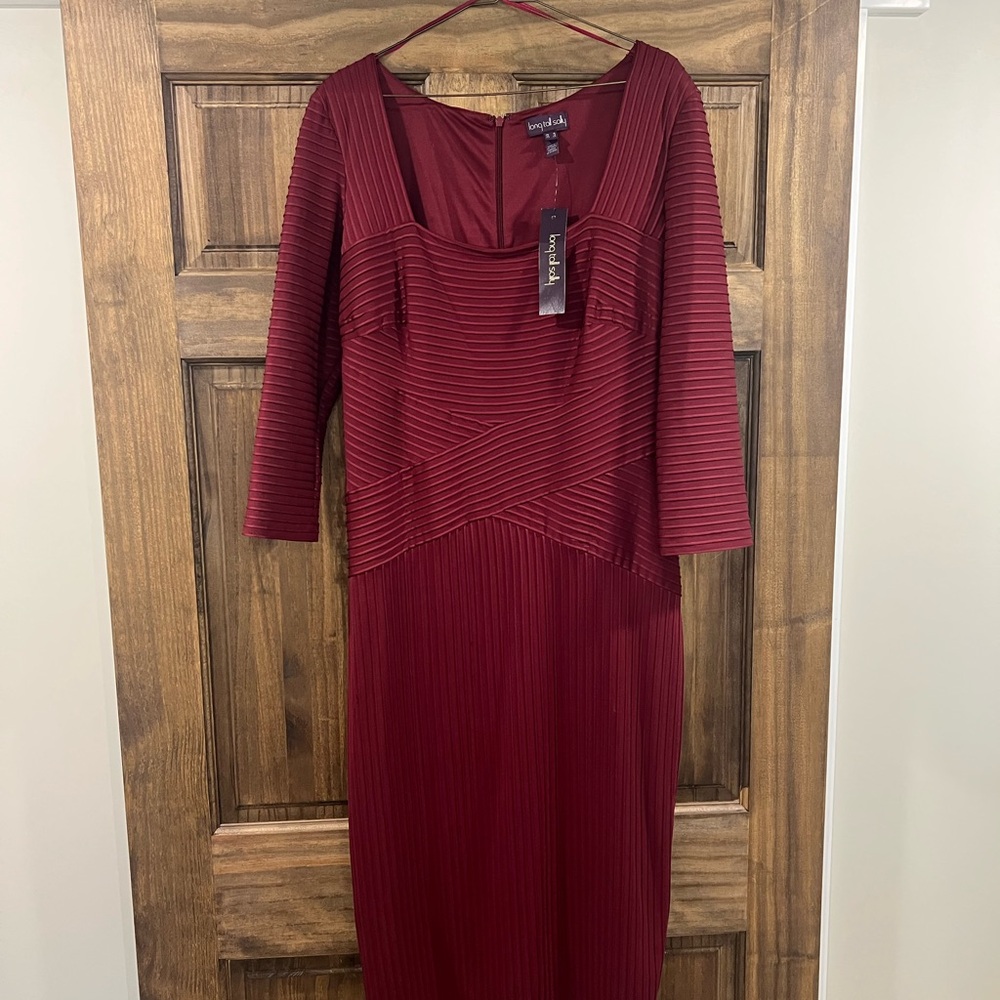 Long Tall Sally Burgundy Long Sleeve Dress